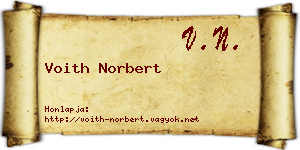 Voith Norbert névjegykártya